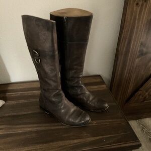 Frye Anna D Ring Tall Leather Riding Boot  7M